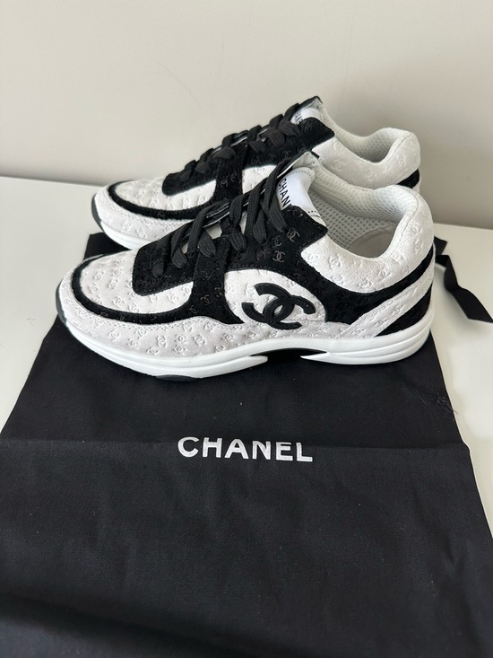 CHANEL Shoes - CHANEL Black and White Sneakers